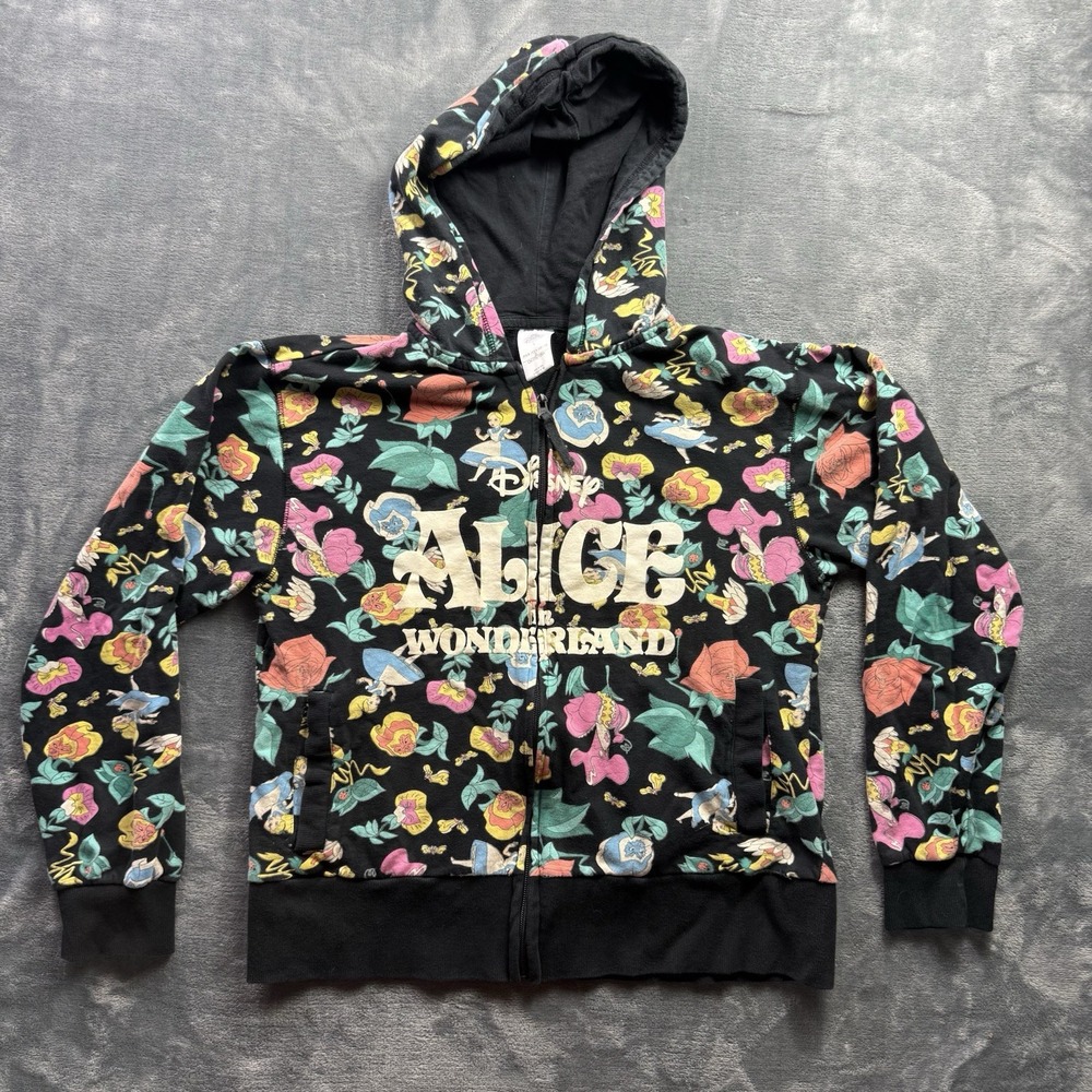 Alice In Wonderland Rabbit Hole Tokyo Disney Release Full Zip Up AOP Size L